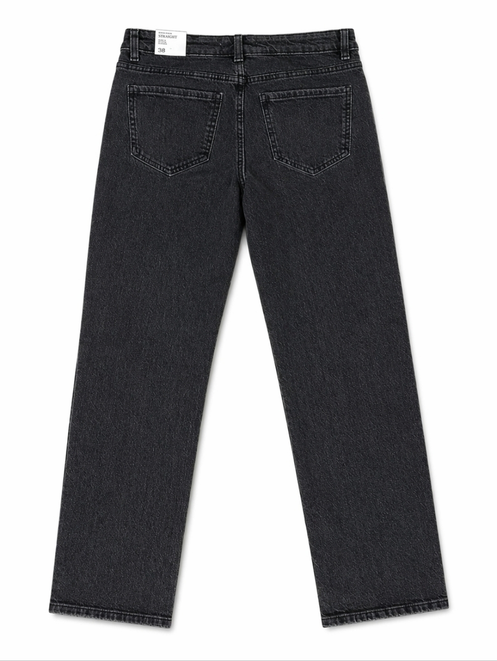 BNWT MNG (Mango) Mid Waist Straight Leg Jean - Washed Black - US 6 Retail $109